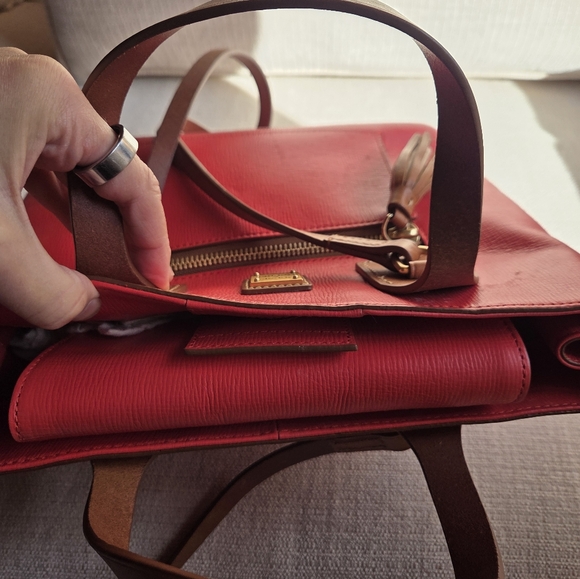 Dooney & Bourke Pinkish-Red Leather Handbag - Picture 6 of 9